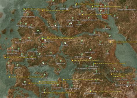 The Witcher 3 Wild Hunt: Map of quests .
